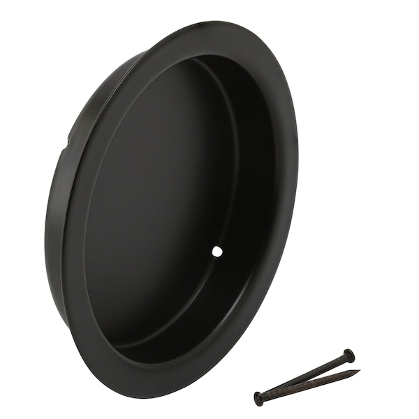 Closet Door Finger Pull, 2 in., Matte Black Finish (5 Pack)